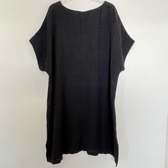 Soft Surroundings Gauze Tunic Top 2X Linen Cotton Textured Short Sleeve Crewneck - Picture 4 of 7